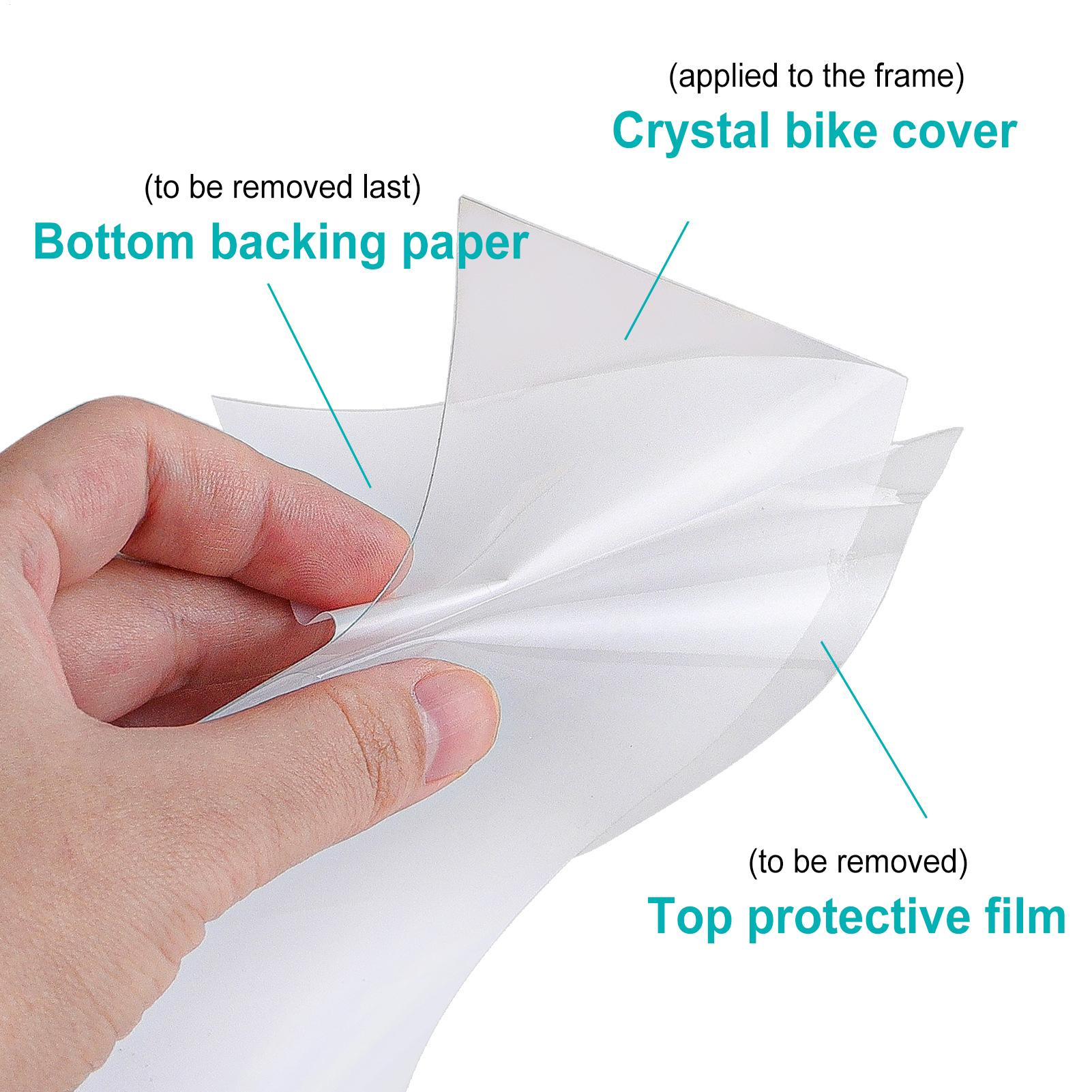 Chainstay Protector Wrap - แผ่นป้องกันรอยขีดข่วน PVC ใสสำหรับเฟรมจักรยานเสือภูเขา แผ่นป้องกันเฟรมจักรยานสำหรับจักรยานเสือหมอบ ป้องกันโซ่ ตะเกียบ