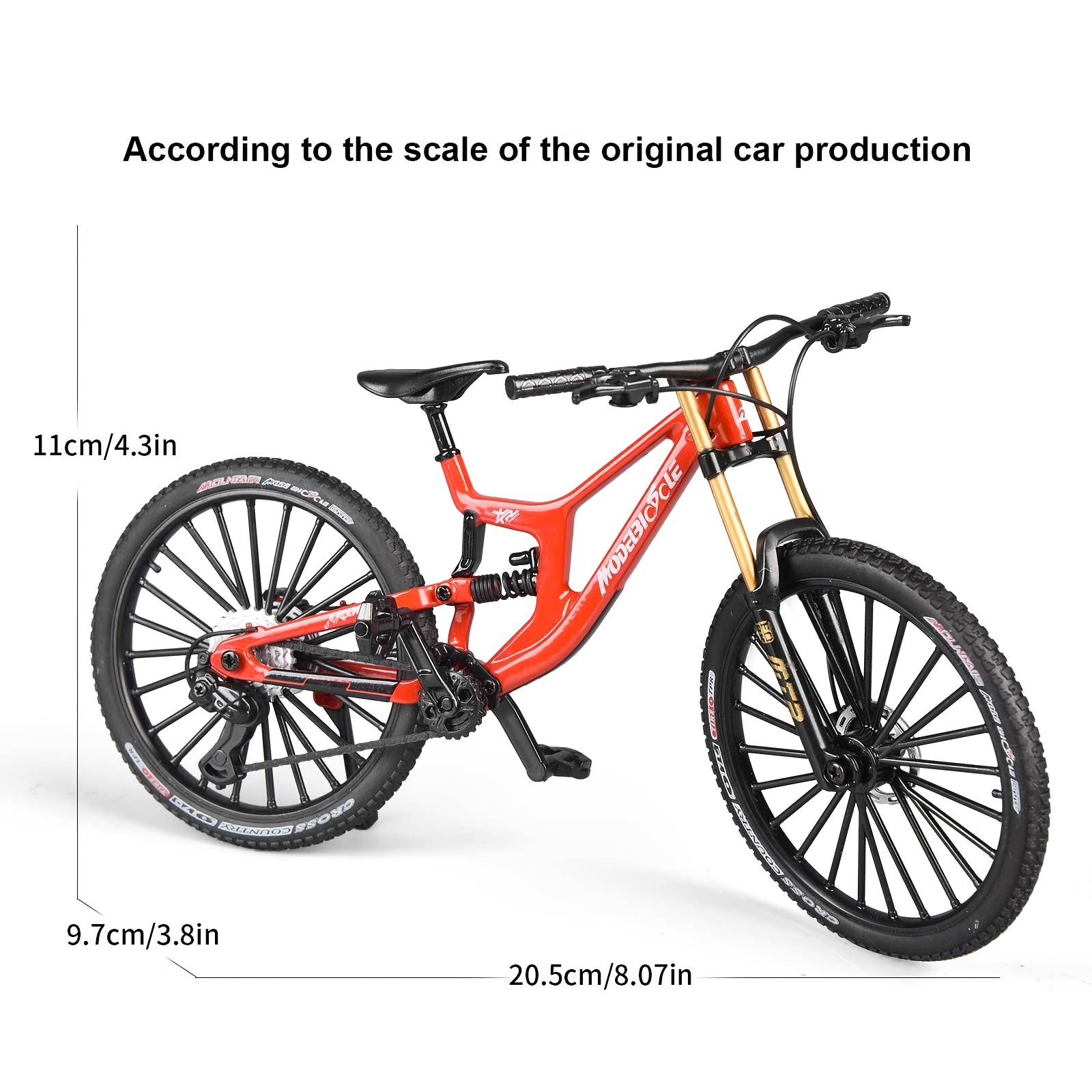 Mountain Biking Usa - จักรยานเสือภูเขาขนาดจิ๋ว 1:8 ทำจากโลหะผสม - ของเล่นจำลองแบบหล่อขึ้นรูปพร้อมระบบกันสะเทือนสำหรับนักสะสม