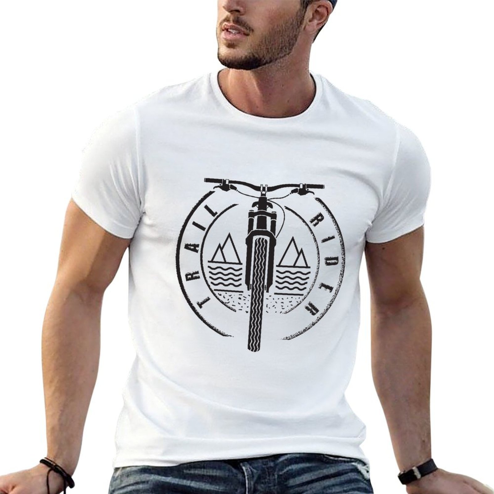 Mountain Biking Essentials - เสื้อยืด Trail Rider - สีดำ -
