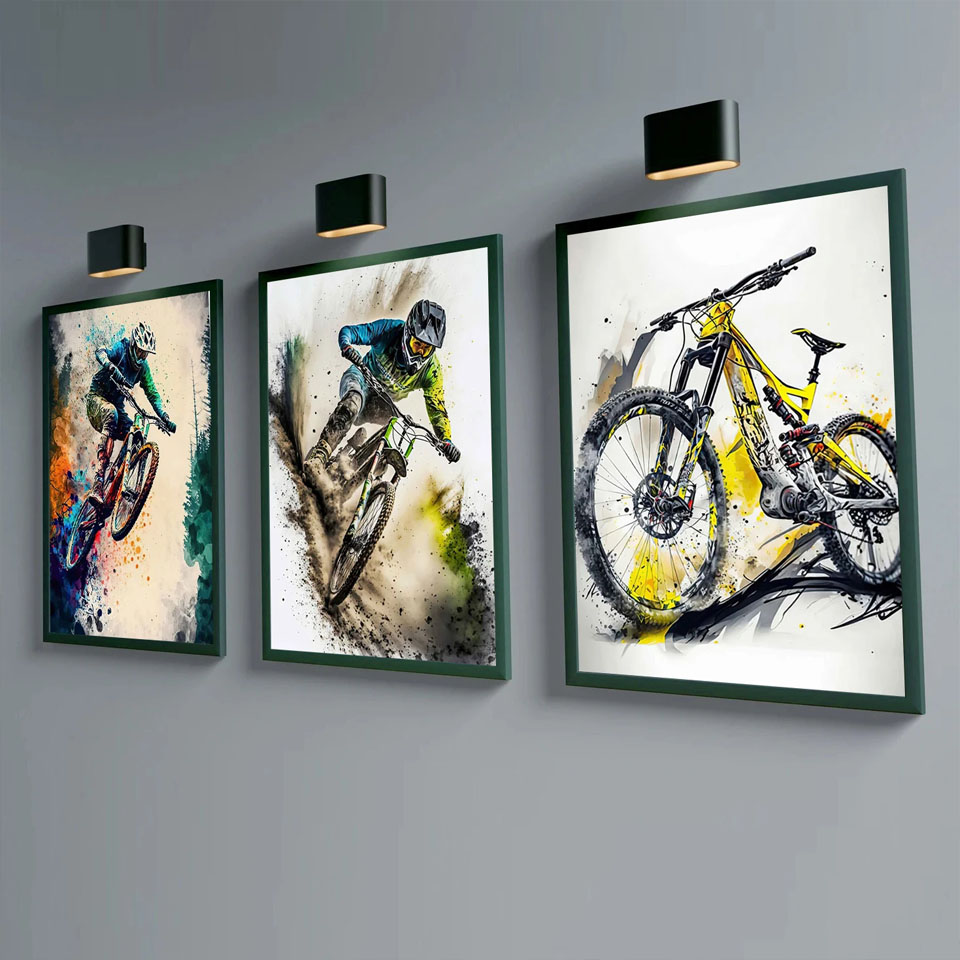 Mountain Biking Pictures - ศิลปะบนผนังจักรยานเสือภูเขาภาพวาดติดเพชรแบบทำมือเจาะทรงกลมสี่เหลี่ยมเต็มรูปแบบภาพโมเสคตกแต่งห้องนั่งเล่นของขวัญคนรักการขี่จักรยาน